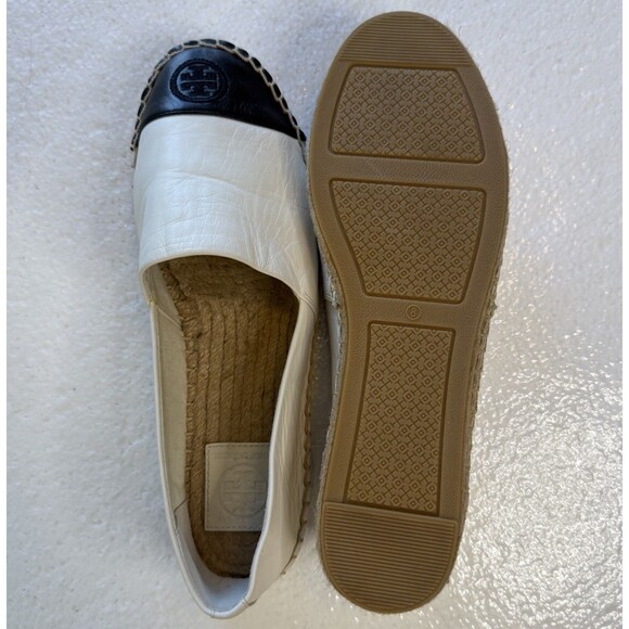 Tory Burch Color Block Espadrilles Women’s 8 Black & Canvas Euro Shoe - Picture 2 of 11